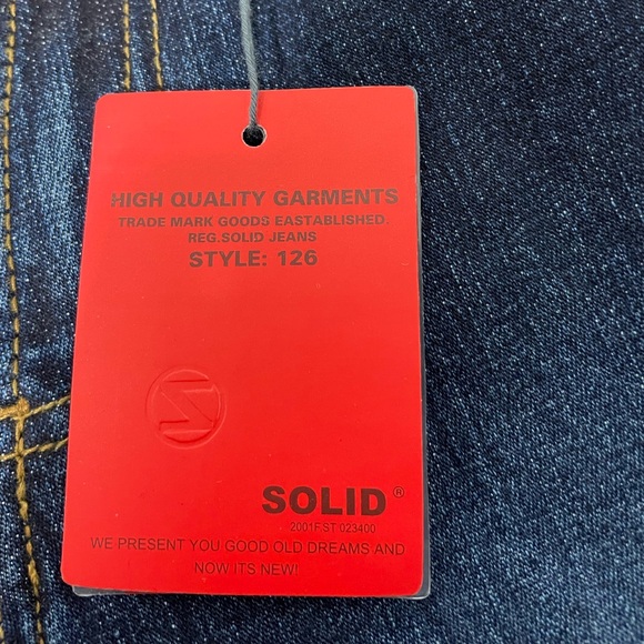 SOLID JEANS True Y2K Vintage Mid Rise Flare Stretch Denim Jeans Embroidered 1 - Picture 11 of 13